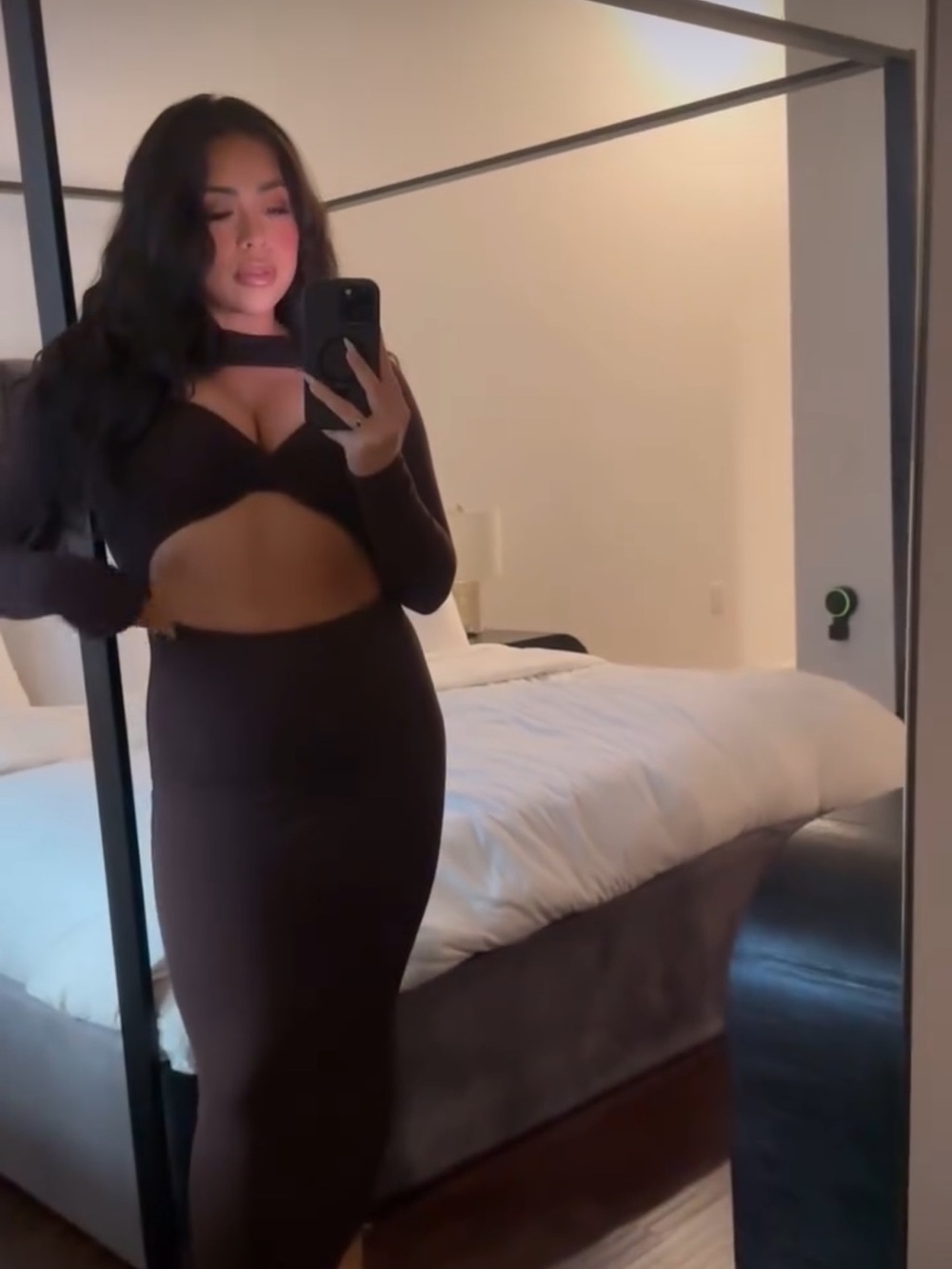 Brown Cutout Naked Wardrobe Dress